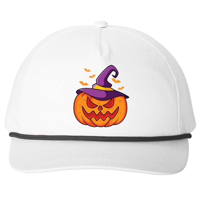 Halloween Pumpkin Witch Snapback Five-Panel Rope Hat