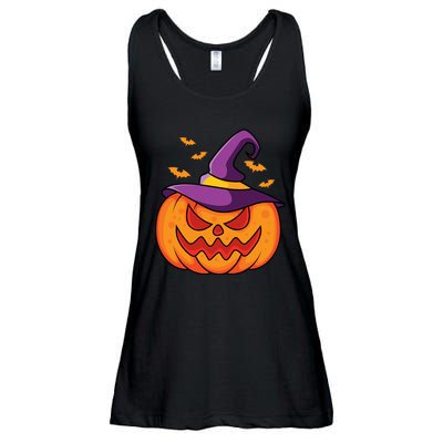 Halloween Pumpkin Witch Ladies Essential Flowy Tank