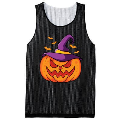 Halloween Pumpkin Witch Mesh Reversible Basketball Jersey Tank