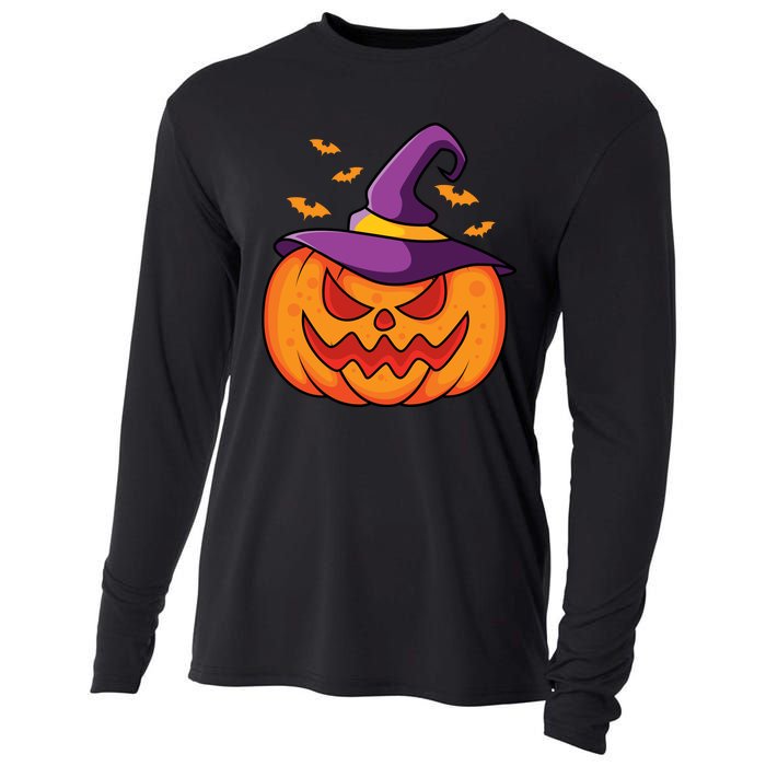 Halloween Pumpkin Witch Cooling Performance Long Sleeve Crew