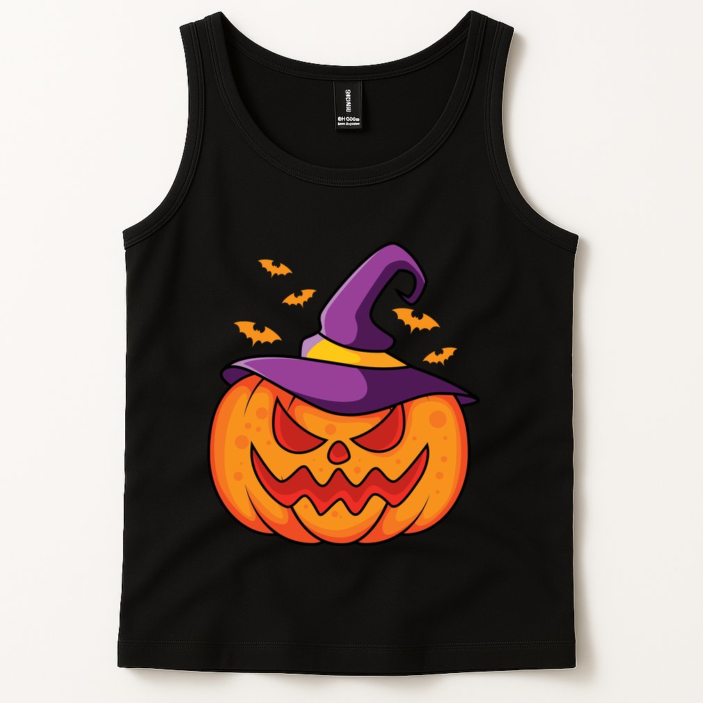 Halloween Pumpkin Witch Tank Top