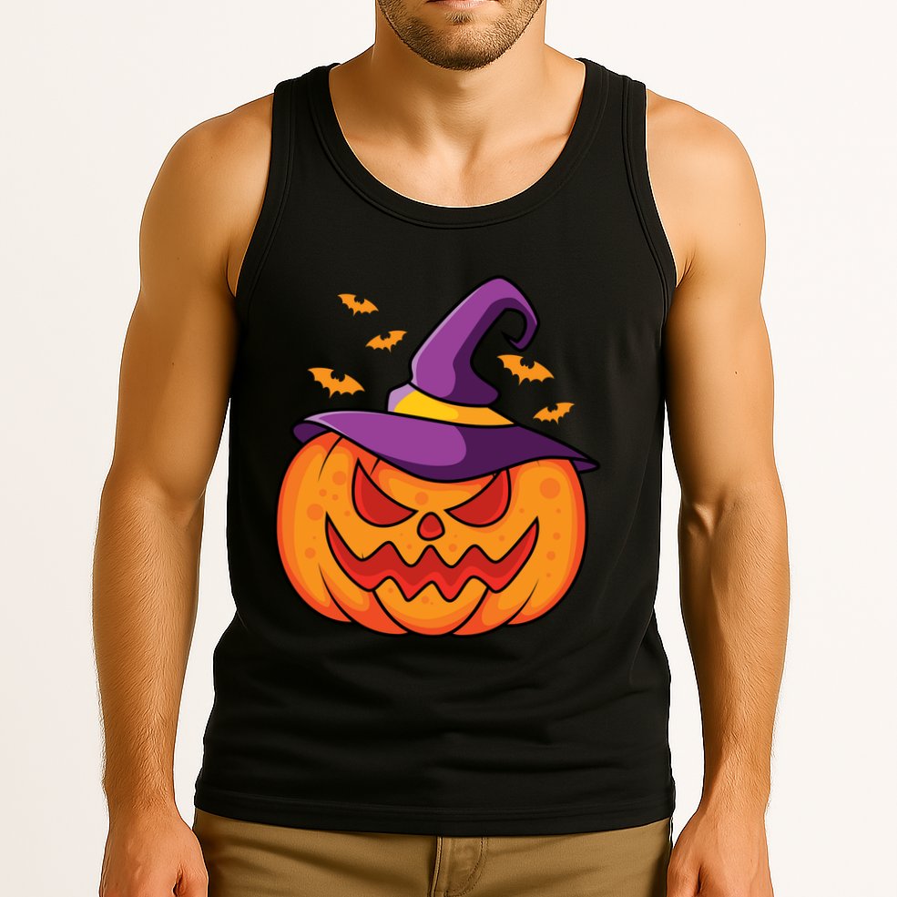 Halloween Pumpkin Witch Tank Top