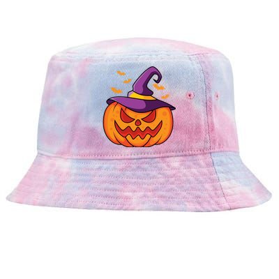 Halloween Pumpkin Witch Tie-Dyed Bucket Hat