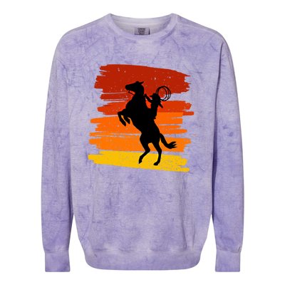 Horse Power With Wild Cow For Country Lovers Gift Colorblast Crewneck Sweatshirt