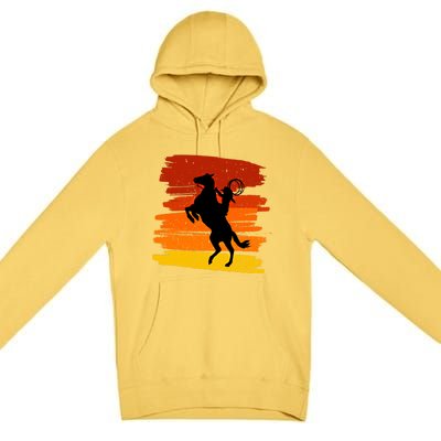 Horse Power With Wild Cow For Country Lovers Gift Premium Pullover Hoodie