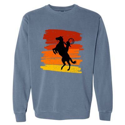 Horse Power With Wild Cow For Country Lovers Gift Garment-Dyed Sweatshirt