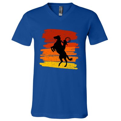 Horse Power With Wild Cow For Country Lovers Gift V-Neck T-Shirt