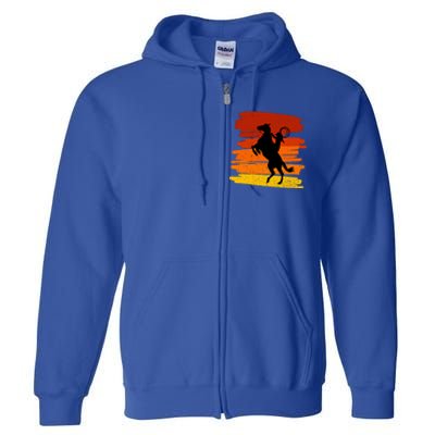 Horse Power With Wild Cow For Country Lovers Gift Full Zip Hoodie