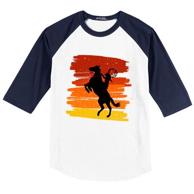 Horse Power With Wild Cow For Country Lovers Gift Baseball Sleeve Shirt