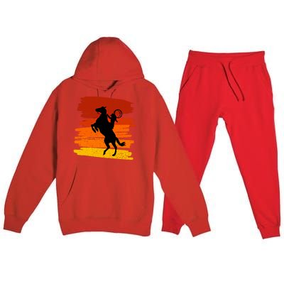 Horse Power With Wild Cow For Country Lovers Gift Premium Hooded Sweatsuit Set