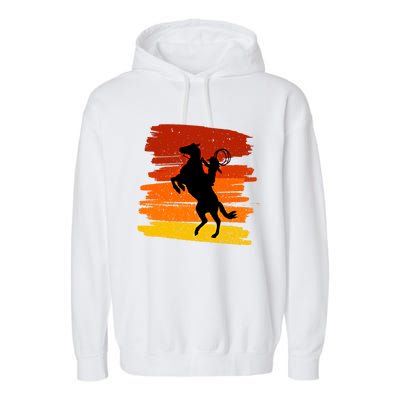 Horse Power With Wild Cow For Country Lovers Gift Garment-Dyed Fleece Hoodie