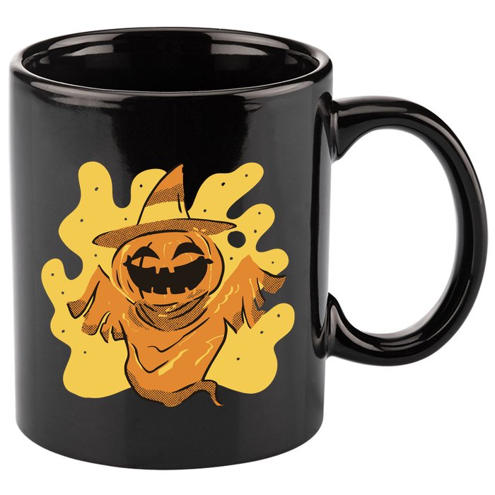 Halloween Pumpkin Witch 11oz C Handle Ceramic Mug