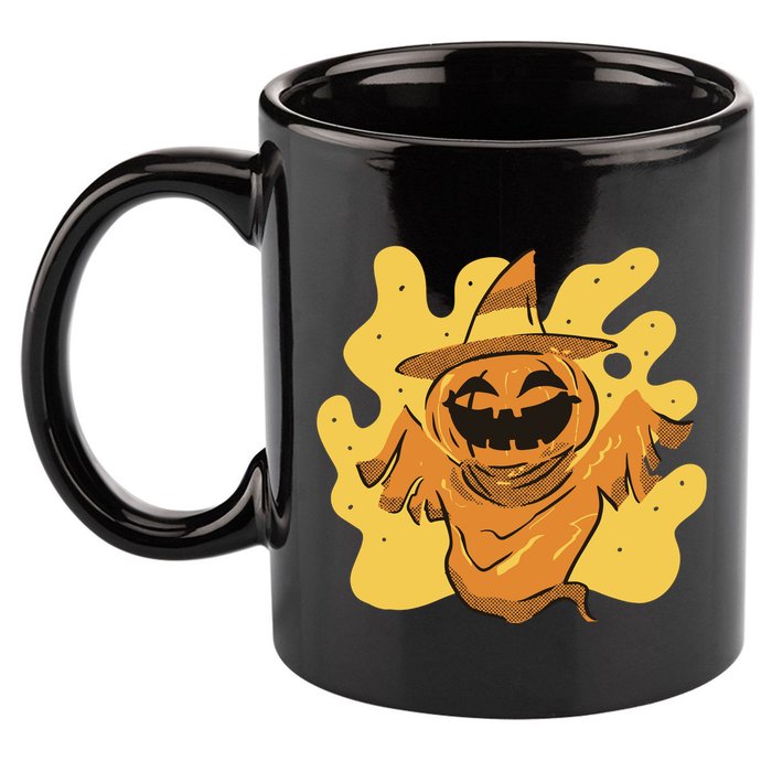 Halloween Pumpkin Witch 11oz C Handle Ceramic Mug