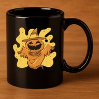 Halloween Pumpkin Witch 11oz C Handle Ceramic Mug