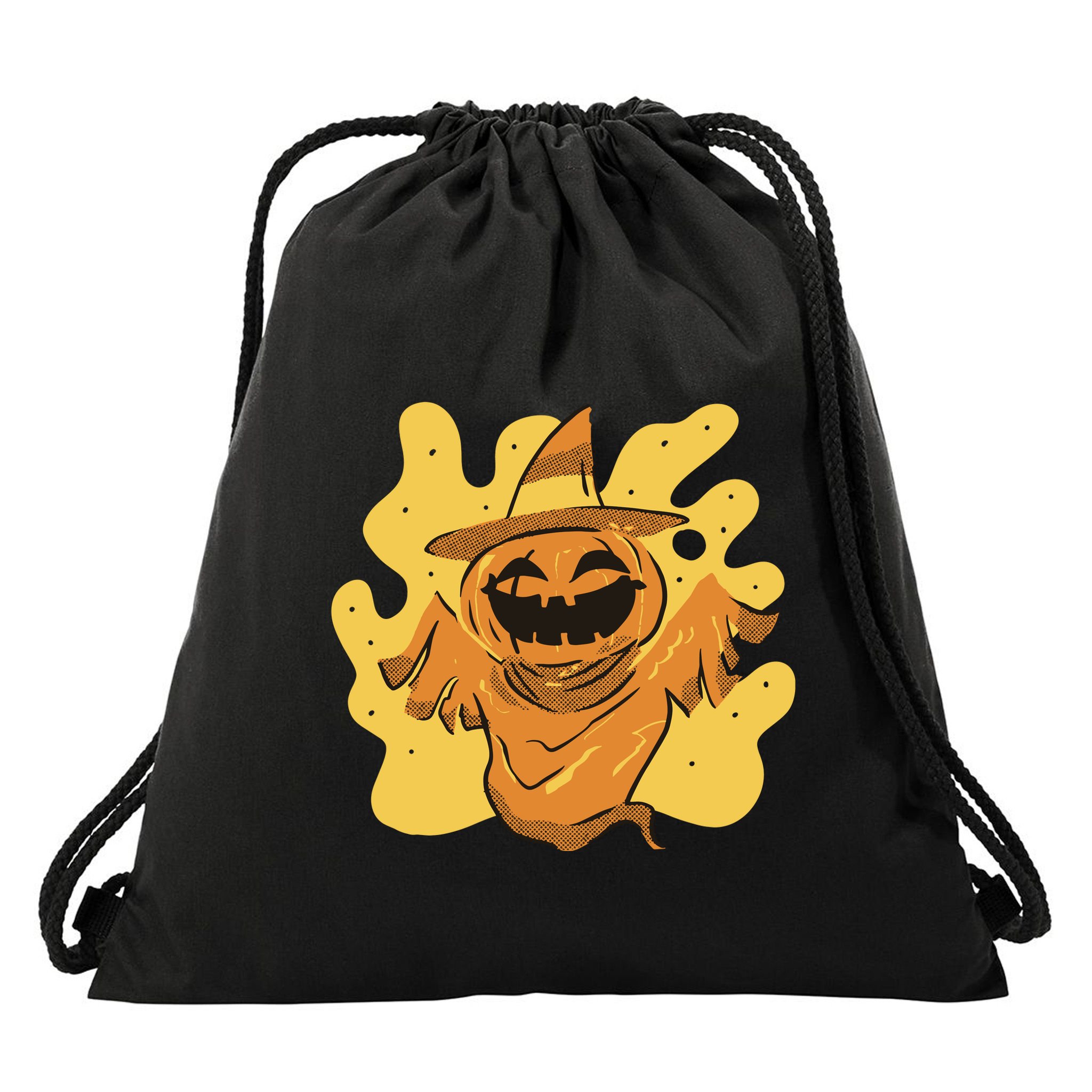 Halloween Pumpkin Witch Drawstring Bag