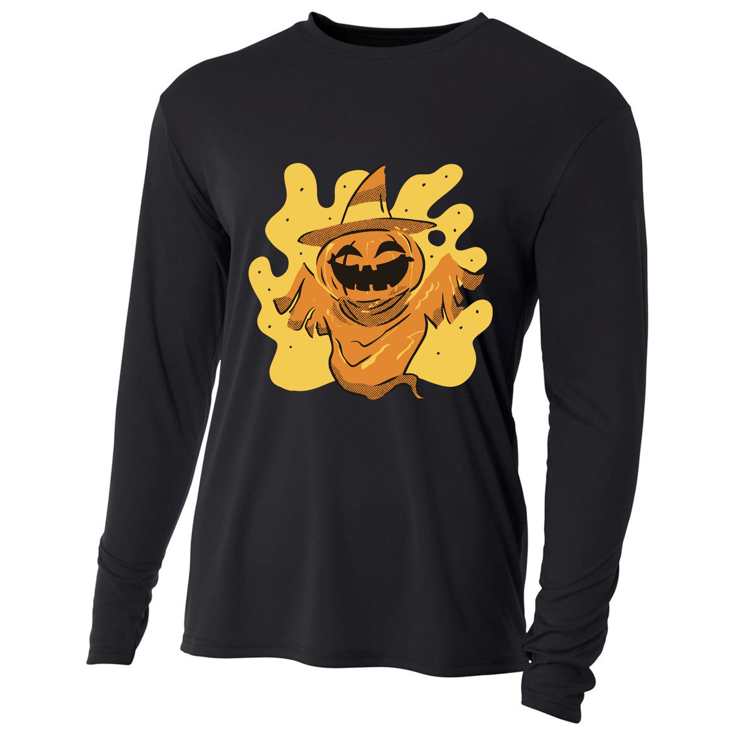 Halloween Pumpkin Witch Cooling Performance Long Sleeve Crew