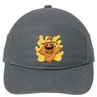 Halloween Pumpkin Witch 7-Panel Snapback Hat
