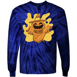 Halloween Pumpkin Witch Tie-Dye Long Sleeve Shirt