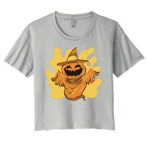 Halloween Pumpkin Witch Women's Crop Top Tee