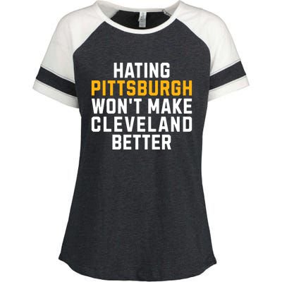 Hating Pittsburgh WonT Make Cleveland Better Enza Ladies Jersey Colorblock Tee