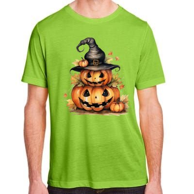 Halloween Pumpkin Witch Fall Autumn Illustration Adult ChromaSoft Performance T-Shirt