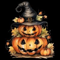 Halloween Pumpkin Witch Fall Autumn Illustration 16 in Basic Backpack