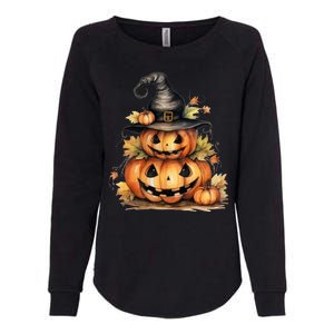 Halloween Pumpkin Witch Fall Autumn Illustration Womens California Wash Sweatshirt