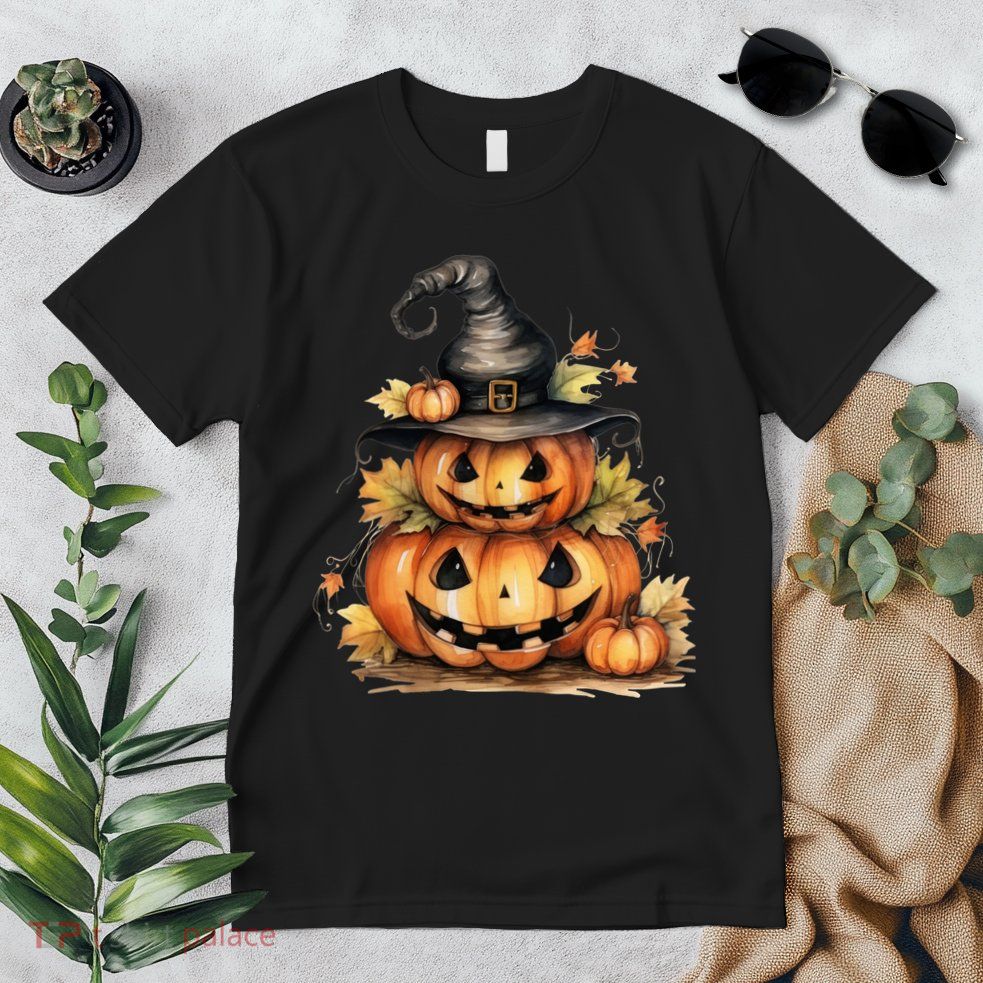 Halloween Pumpkin Witch Fall Autumn Illustration Premium T-Shirt