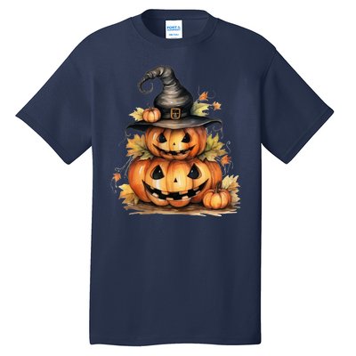 Halloween Pumpkin Witch Fall Autumn Illustration Tall T-Shirt