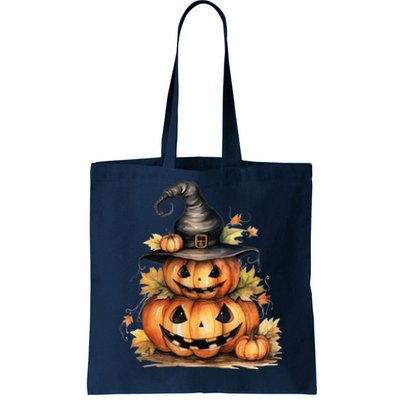 Halloween Pumpkin Witch Fall Autumn Illustration Tote Bag