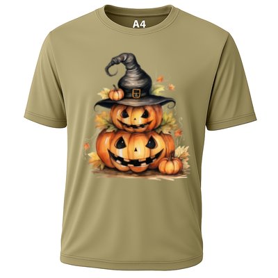 Halloween Pumpkin Witch Fall Autumn Illustration Performance Shirt