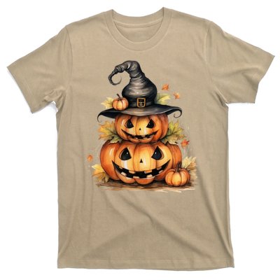 Halloween Pumpkin Witch Fall Autumn Illustration T-Shirt