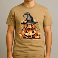 Halloween Pumpkin Witch Fall Autumn Illustration T-Shirt