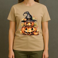 Halloween Pumpkin Witch Fall Autumn Illustration T-Shirt