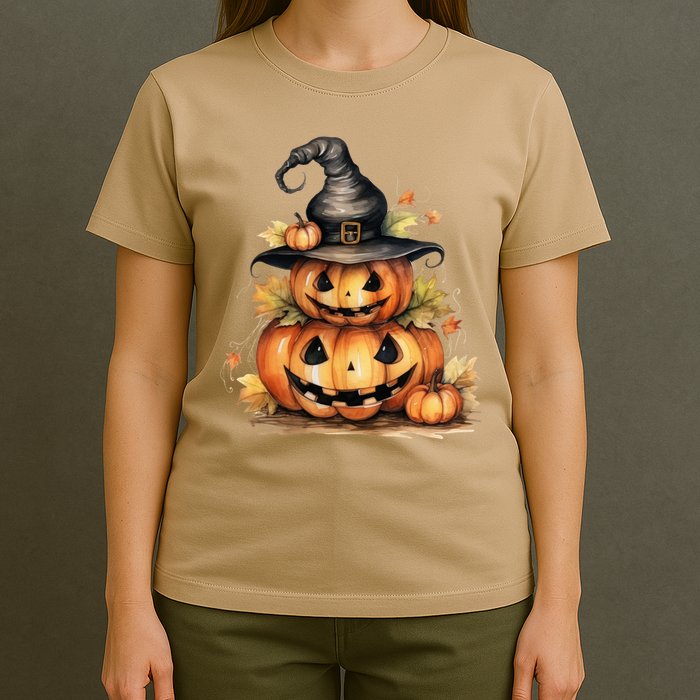 Halloween Pumpkin Witch Fall Autumn Illustration T-Shirt