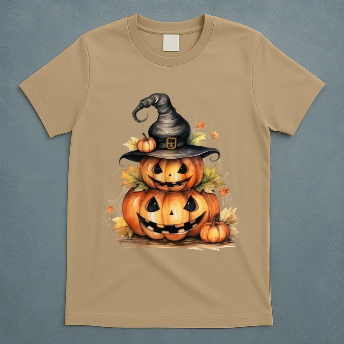 Halloween Pumpkin Witch Fall Autumn Illustration T-Shirt