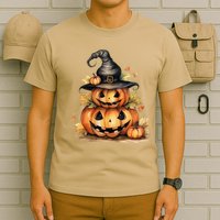 Halloween Pumpkin Witch Fall Autumn Illustration T-Shirt