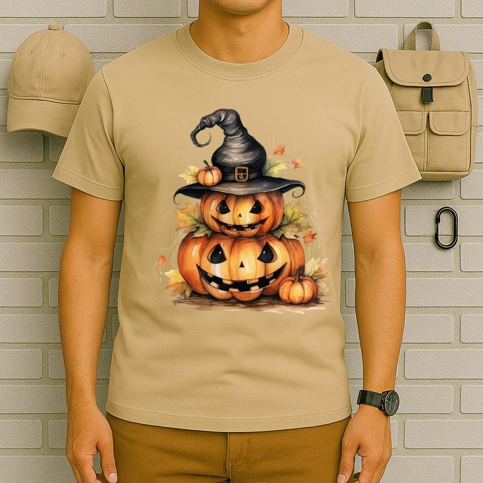 Halloween Pumpkin Witch Fall Autumn Illustration T-Shirt