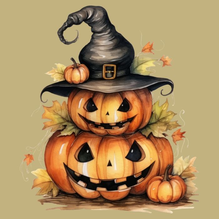 Halloween Pumpkin Witch Fall Autumn Illustration T-Shirt