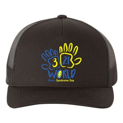 Hand Print World Down Syndrome Day funny cancer Yupoong Adult 5-Panel Trucker Hat