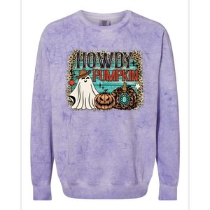 Howdy Pumpkin Western Halloween Spooky Season Colorblast Crewneck Sweatshirt