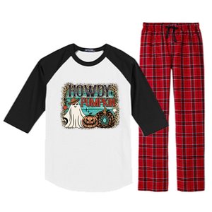 Howdy Pumpkin Western Halloween Spooky Season Raglan Sleeve Pajama Set