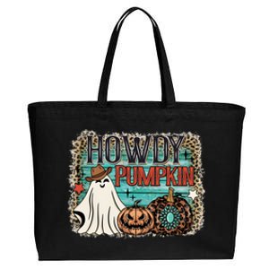 Howdy Pumpkin Western Halloween Spooky Season Cotton Canvas Jumbo Tote