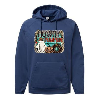 Howdy Pumpkin Western Halloween Spooky Season Performance Fleece Hoodie