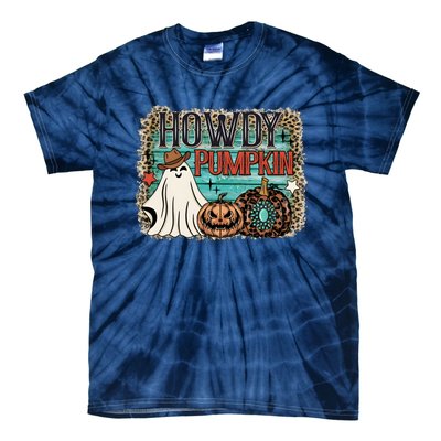 Howdy Pumpkin Western Halloween Spooky Season Tie-Dye T-Shirt