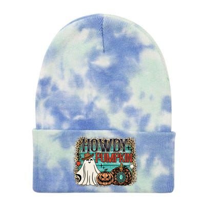 Howdy Pumpkin Western Halloween Spooky Season Tie Dye 12in Knit Beanie