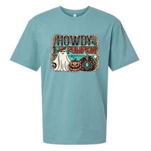 Howdy Pumpkin Western Halloween Spooky Season Sueded Cloud Jersey T-Shirt