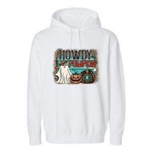 Howdy Pumpkin Western Halloween Spooky Season Garment-Dyed Fleece Hoodie