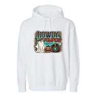 Howdy Pumpkin Western Halloween Spooky Season Garment-Dyed Fleece Hoodie