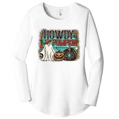 Howdy Pumpkin Western Halloween Spooky Season Women's Perfect Tri Tunic Long Sleeve Shirt